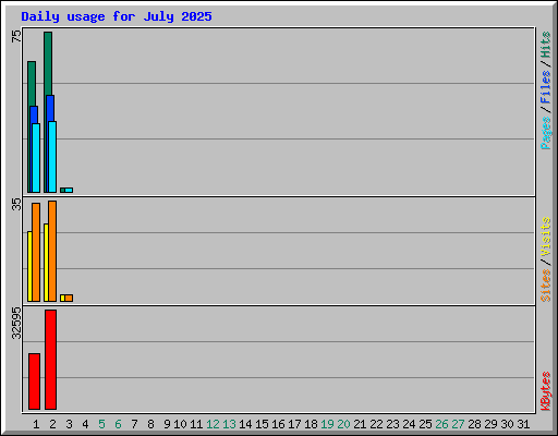 Daily usage for July 2025