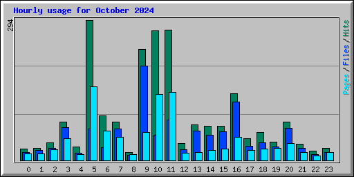 Hourly usage for October 2024