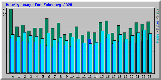 Hourly usage for February 2026