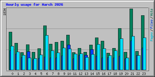 Hourly usage for March 2026