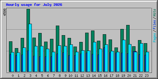 Hourly usage for July 2026