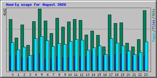 Hourly usage for August 2026